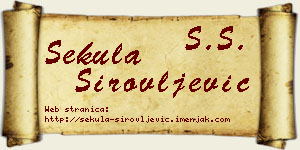 Sekula Sirovljević vizit kartica
